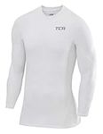 TCA Boys' SuperThermal Compression Base Layer Football Running Top Long Sleeve Thermal Under Shirt - Pro White, 12-14 Years