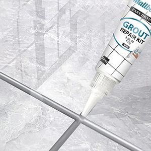 Grout Paint, 2 Pack Light Grey Grout Filler Tube, Grout Sealer for Bathroom Shower Floor, Fast Drying Tile Grout Repair Kit, Restore and Renew Tile Joints Line, Gaps, Replace Grout Pen(Light Grey)