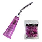 200 18 Gauge Pink Dental Pre Bent Flow Dispensing Tips, 2 Bags