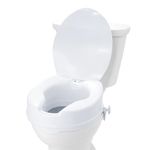 VEVOR Raised Toilet Seat, 4" Height Raised, 300 lbs Weight Capacity, Universal Toilet Seat Riser, Screw Rod Locking, with Toilet Seat, for Elderly, Handicap, Patient, Pregnant, Medical