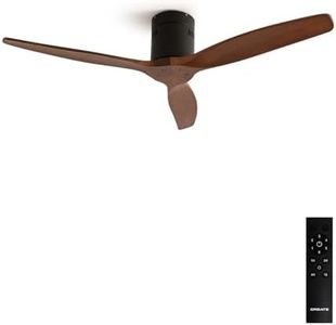 CREATE / WINDCALM/Ventilador de techo negro madera oscura y mando/Silencioso, Función verano-invierno, 6 velocidades, temporizador 1 a 4h, 40W, Ø132 cm