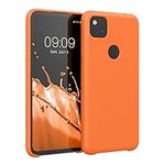 kwmobile Case Compatible with Google Pixel 4a Case - TPU Silicone Phone Cover with Soft Finish - Fruity Orange