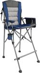 REDCAMP Oversized Tall Folding Camping Chair Heavy Duty 330lb, Portable Bar Height Directors Chair with Footrest Paded for Lawn Outdoor Sport, Blue