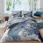 Marlin Swordfish Comforter Cover Fishing Theme Duvet Cover Nautical Deep Sea Fish Bedding Set For Kids Boys Girls Seafood Fishermen Quilt Cover Bedroom Decor With 2 Pillow Cases Super King Size Blue …