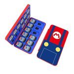 RREAKA Switch Game Case for Nintendo Switch/OLED/Lite, 24 Slots Switch Game Cartridge Holder, Portable Switch Card Storage Case with 24 Slots for Switch Games Card and Micro SD Cards, Mario Overall