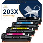 ColorKing 203X 203A Toner Compatible for HP M281fdw Toner for HP laserjet pro mfp m281fdw Toner Cartridges M254dw M281fdn M281cdw M280nw M254nw M254dn M281 M254 Toner CF540X (4 Pack)