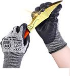 Donfri Cut Resistant Gloves High Performance Level 5 Protection Safety Work Gloves for Men Comfortable PU Coated Palm Cut Proof Gloves Gardening Food Grade Non-slip Machine Washable (1, XL)