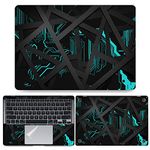 Techfit Fullbody 4-Piece Laptop Skin Wrap Decal Vinyl Sticker Compatible for MacBook Pro 13 inch A1708 (Cyan Circuit Net)