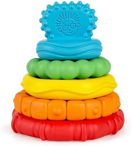 Baby Einstein Stack & Teethe Multi-Textured Easy-to-Grasp 5-Piece Teether Toy Set, Ages 3 Months +