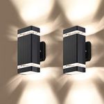 LMP 2 Pack LED Square Up and Down Lights Outdoor Wall Light,Body in Aluminum Waterproof Outdoor Wall Lamps,3000K 5W with Certificate ETL…