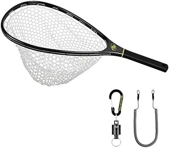 SF Fly Fishing Stealth Carbon Fiber Landing Net Soft Silicone Rubber Mesh Trout Catch and Release Net Small with Black Magnetic Net Release Combo Kit