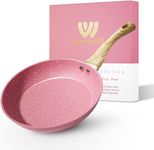 Innwewell Non Stick Frying Pan 24 cm Pink - Granite Non Stick Skillet, No Toxic Egg Omelette Frying Pan, Induction Compatible, PFOA Free