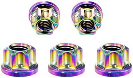 RISON TITANIUM Rainbow M12x1.25 Flange Nut for Brake Caliper 5PCS
