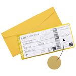 Golden Travel Ticket Scratch-off Cards with Envelopes,Personalised Scratch Boarding Pass,Unique Travel Gift Packaging,Scratch & Reveal Surprise Ticket for Valentine's Day,Birthday,Gift for Girlfriends