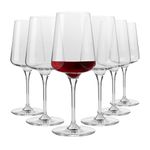 Krosno Red Wine Glasses Large Wine Glass | Elegant Design | Set of 6 Glasses | 500 ML | Infinity Collection | Wine Tasting Set White Wine Glasses | Ideal for Home, Restaurant & Party | Dishwasher Safe