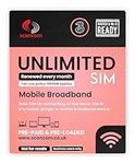 Scancom Three Unlimited 5G Data SIM - Preloaded Every Month from now until 8th December 2025 - Perfect For Wifi Routers, Tablets & Phones - Business Grade Data, dual band