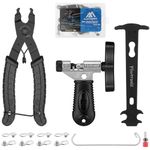 flintronic Bike Chain Tools Set, 4-in-1 Cycling Chain Tool Kit, Bike Chain Splitter+Chain Wear Indicator+Bike Chain Plier+4 Pairs Bicycle Missing Link, Fit for 6/7/8/9/10/11 Speed Chains Link Repair