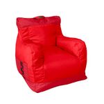 Dojo Nest Bean Bag Chair (Filled) - Perfect for Young Adults, Teens, Kids - with Drink Holder and Side Pocket - Red