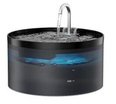 Foliam®Cat Water Fountain - 3.2L/108oz Plastic Pet Water Drinking Fountain for Cats Indoor, Dog Water Fountain with Water Level Window (Plastic, Black 3L-1)