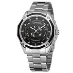 Forsining Men's Automatic Fashionh Skeleton Analog Transparent Classic Watch wiht Stainless Steel Bracelet