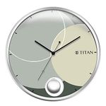 Titan Contemporary Round Pendulum Clock with a Metallic Finish and Silent Sweep - 35 cm x 35 cm (Medium)