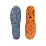 VivoFoot 2 Pairs Warm Lambwool Kids Insoles for Winter, Thick Fleece Inserts with Foam Backing, Shock Absorbing Trimmable Shoe Liners (Grey)