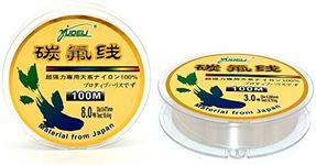 NUZAMAS Set of 2 Fluorocarbon Fishing Line Total 200m/220yds Invisible Fluorocarbon Leader Line, Size 3.0 (8.70KG/19.18LB) and Size 8.0 (8.40KG/40.56LB)