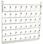 48 Peg Wall Mounted Laboratory Draining Rack, Vinyl Coated Steel, 4 inch Long Pegs - Eisco Labs