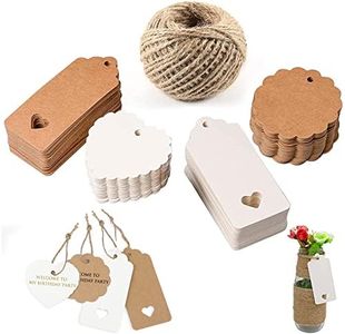 200 Pz Carta Kraft Etichette, Cartellino del Prezzo, Etichette Regalo di Carta, DIY Etichette Regali Artigianali con Cuore Kit di Tag Regalo Targhette per San Valentino Bomboniere Artigianato