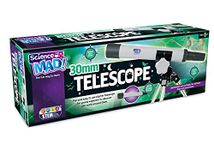 Science Mad 30mm Telescope For Kids - Fun and Easy Starter Telescope to Help Learn and Discover The World - Features Portable, Lightweight, Handheld Scope Option, 6+ Years