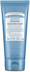 Dr. Bronner's - Organic Shaving Soap (Unscented, 7 Ounce) - Certified Organic, Sugar and Shikakai Powder, Soothes and Moisturizes for Close Comfortable Shave, Use on Face, Underarms and Legs