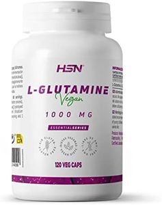 Glutamina en Cápsulas – 1 cápsula = 1 Gramo de Pura Glutamina - de HSN | 120 Cápsulas Vegetales por Envase 4 Gramos de L-Glutamina por Dosis Diaria | No-GMO, Vegano, Sin Gluten