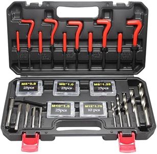 Yalblee Helicoil Thread Repair Kit, 131 PC Metric Thread Repair Kit in M5 M6 M8 M10 M12 with HSS Drill Bits Inserts Taps Break Off Tools, Rethreading Tool Kit Restore Spark Plug, Cylinder Insertion