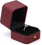 Engagement Ring Box Wine Red, Squar