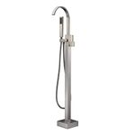 Artiqua Freestanding Tub Faucet Brushed Nickel Single Handle Bathtub Filler Floor Mounted with Handheld Shower