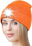 AONYIYI Orange Beanie Hats with Light for Outdoor Sport Activities, Stocking Stuffers for Women, for Women Her Wife