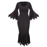 Ladies Black Halloween Dress - Perfect for Halloween Or Fancy Dress Events - UK 10/12 / Medium