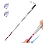 Titanium Alloy Telescopic Blind Cane - Telescopic Reflective Blind Cane for Vision Impaired and Blind People, Lnclude Nylon Bag + Optional Crutch tip(C,118cm/46.5in)