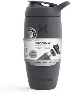 Promixx Pursuit Shaker Bottle Insulated Stainless Steel Water Bottle and Blender Cup, 18oz, Graphite Gray