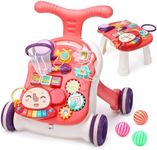 CUTE STONE Baby Learning Walker for Boys Girls, 2 in 1 Sit-to-Stand Learning Walker and Activity Center, Baby Walking Toy, Early Learning Push Toy for Infant