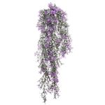 ECOOPTS 1 Pc Artificial Branches Fake Hanging Plants Artificial Hanging Greenery Plant Fake Leaves for Wall Home Garden Indoor and Outdoor Decoration (Purple)