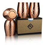 Kosdeg Copper Cups 12 Oz Set of 4 - A New Way to Enjoy Wine - The Perfect Pure Copper Tumbler for Water - Better Then Glasses, Safer Than Plastic