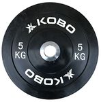 Kobo 5 Kg (51 mm) Bumper Plates Competition Level Olympic Barbell Bar Weight Plate with Machined Steel Collar Elite (Imported) - Sold in Pairs (5 Kg x 2 = 10 Kg)