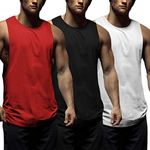 COOFANDY Workout Shirts for Men Black Cotton Tank Top Athletic Tank Tops Casual Sleeveless Beach Shirts Soft Summer Yoga