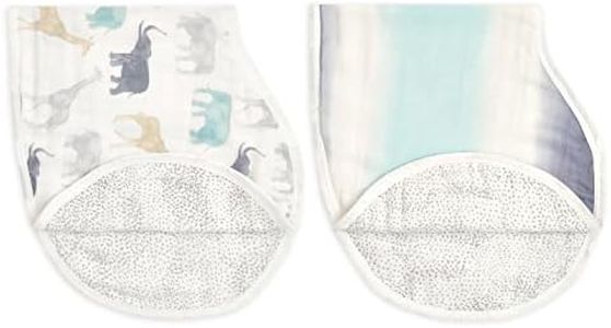 aden + anais Silky Soft Bamboo Viscose Burpy Bib – Multi-Use, Absorbent 4-Layer Burp Cloth and Full-Coverage Snap-Closure Baby Bib in One, Lap-Shoulder Drool Cloth, 22.5” X 11”, 2-Pack, Expedition