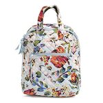 Vera Bradley Women's Cotton Mini Totepack Backpack Bookbag, Sea Air Floral - Recycled Cotton, One Size