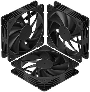 Vetroo 3 Pack Black 120mm PC Case Fans High Airflow Low-Noise High Performance Fan Speed at 1200 RPM 12V 3PIN Connector Compatible with Desktop Computer case