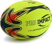 Pro Impact Match Rugby Ball - Professional Grade Ball, Heavy Duty & Durable - Ideal for Long Matches & Gameplay (Neon, Size 5)