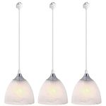 Kiven H-Type Track Pendant Lighting with Frosted White Finish Glass Shade, Dimmable Track Mount Pendant Lighting Fixtures for Kitchen Island Restaurant Kitchen Sink, 3 Lights,Total Length 45.7in