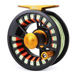 Maxcatch Tail Fly Fishing Reel Light Weight Large Arbor Teflon Disc with CNC-machined Aluminum Alloy Body 3/4 5/6 7/8wt (Reel Pre-Loaded with Line, 7/8wt)